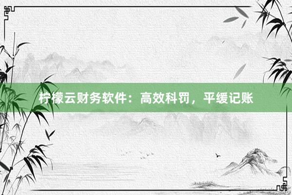 柠檬云财务软件：高效科罚，平缓记账